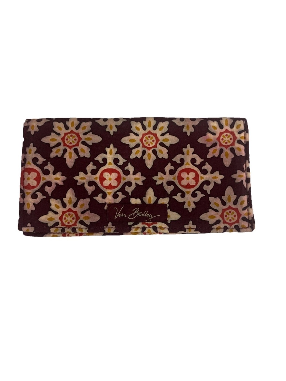 Vera Bradley Medallion Checkbook Cover Retired Pattern Brown - Picture 1 of 6